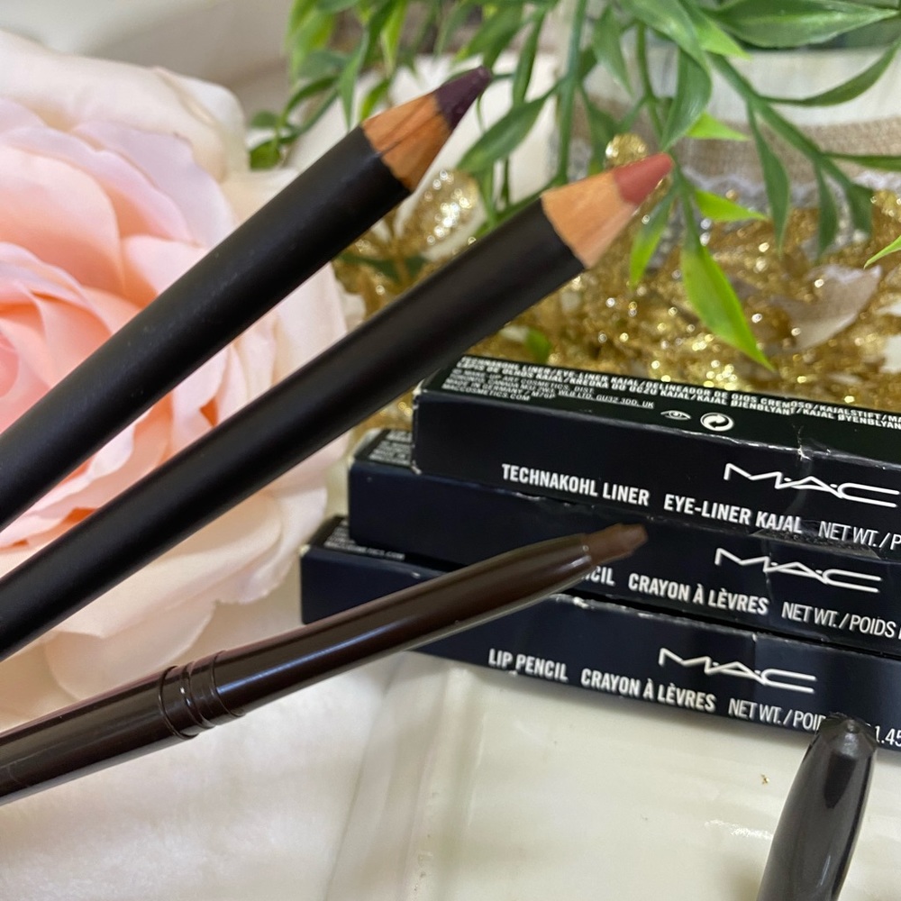 MAC 2 LIP PENCIL ✏️ COLORS CHICORY AND CIBER WORLD +EYE LINER PHOTOGRAVURE - Picture 3 of 11